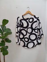 Sale - Black & White Circles Print Shift Top