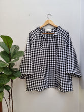 Check Linen Shift Top