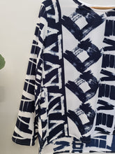 Navy White Crepe Shift top