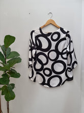 Sale - Black & White Circles Print Shift Top