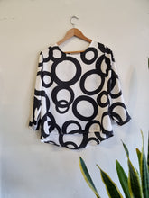 Sale - Black & White Circles Print Shift Top