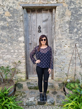 Navy White Crepe Shift top
