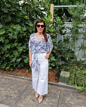 Wrap Top - Botanical Eucalyptus Dye Cotton Phoebe Hunter x Kalila Namoi