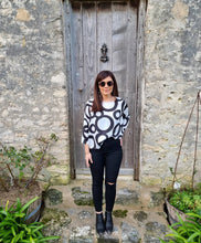 Sale - Black & White Circles Print Shift Top