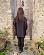 Pre Order - Black Chiffon Half Poncho