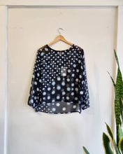 Navy White Crepe Shift top