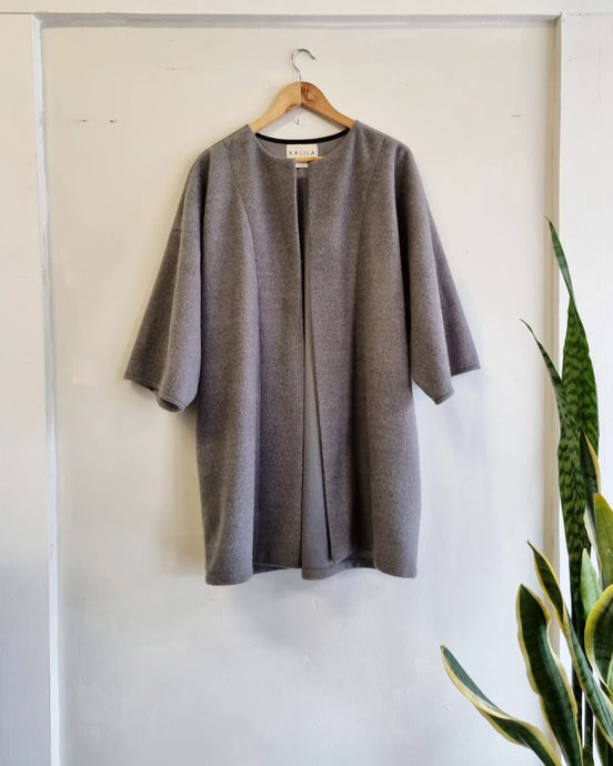 Grey Midnight Cloak Textured Wool