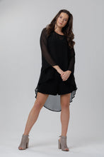 Navy White Crepe Shift top