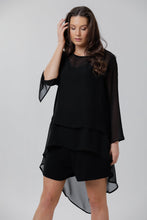 Navy White Crepe Shift top