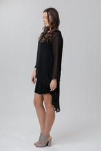 Navy White Crepe Shift top