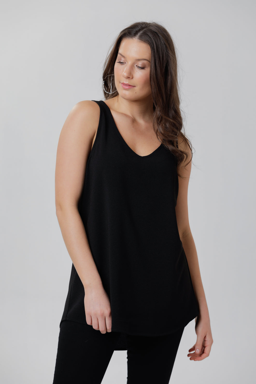 X Black Crepe Tank
