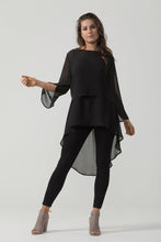 Navy White Crepe Shift top
