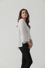 Navy White Crepe Shift top
