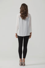 Navy White Crepe Shift top