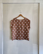 A Floral Ramie Cap Sleeve Top