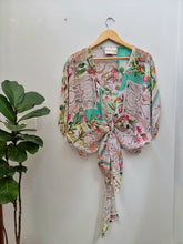 A Spring Fling - Floral Chiffon Wrap Top