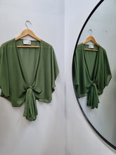 Green Chiffon Wrap Top