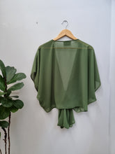 Green Chiffon Wrap Top