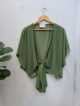 Green Chiffon Wrap Top