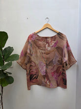 A Floral Ramie Batwing Top