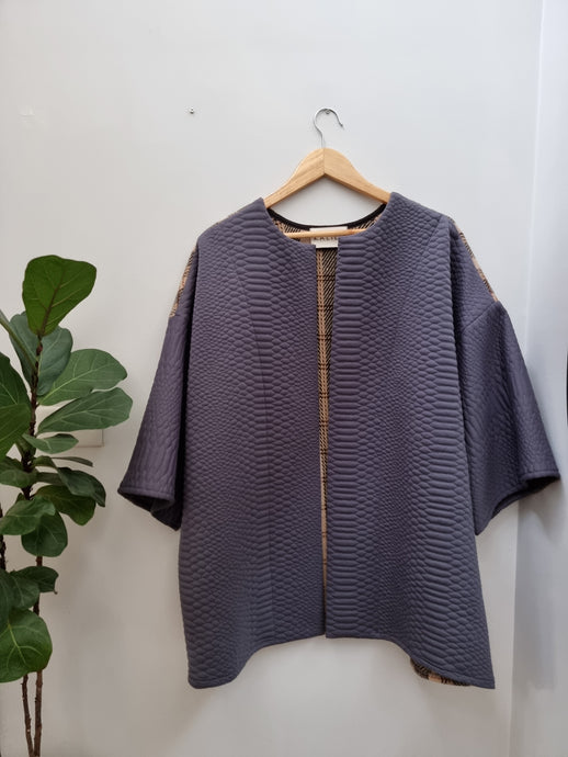Sale -  Cloak Reptile Embossed & Check Wool