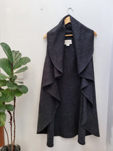 Wool Drape Cape - Charcoal wool