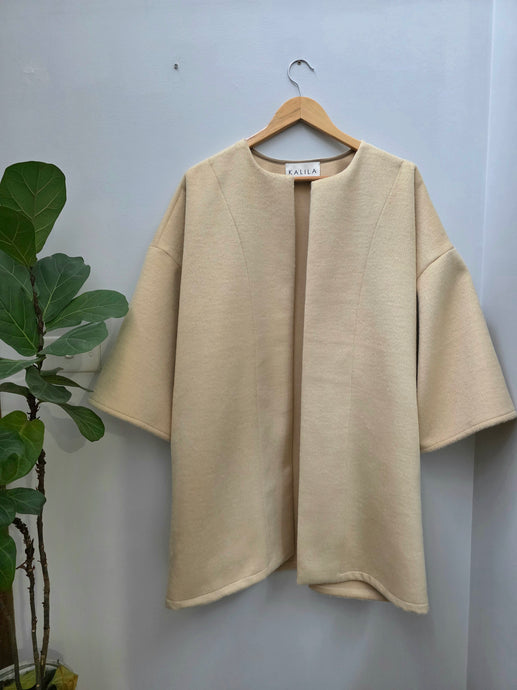 A Cloak- Buttercup Cream Wool Cashmere