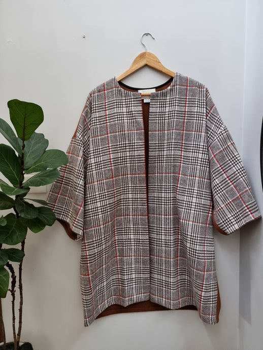 Sale - Check Wool & Camel Cloak