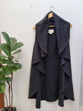 Wool Drape Cape - Charcoal wool